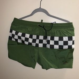 DSQUARED Men’s Swim Suit Green with checkered design